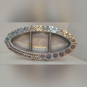 Wilton Armetale 13"×6.5" Reggae Divided Serving Platter Pre-owned